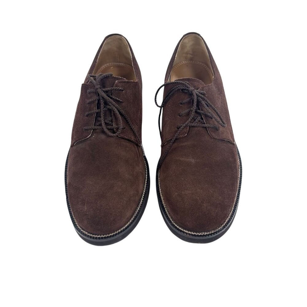 Bostonian Brown Suede Loafer Shoes Mens 10 M Casual Office Lace up Tie‎ Preppy - Picture 3 of 11